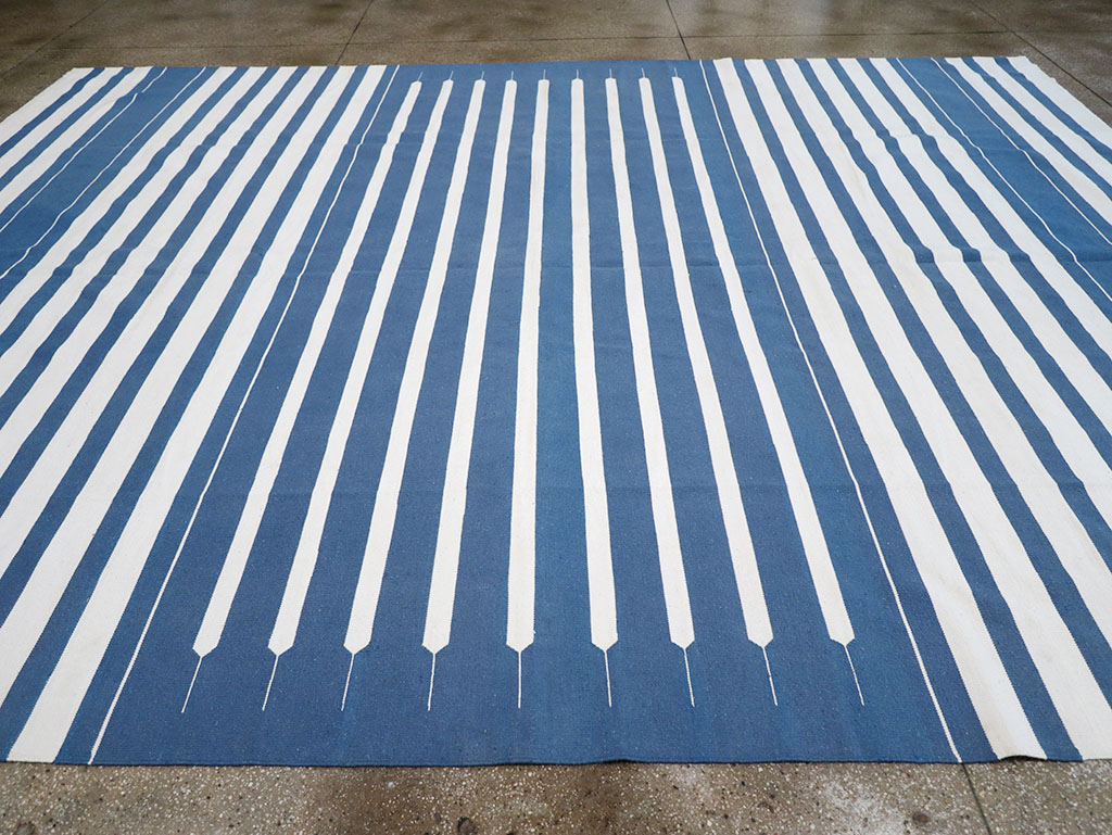 Modern Indian Flatweave Dhurrie Large Room Size Carpet, No.32626 - Gss