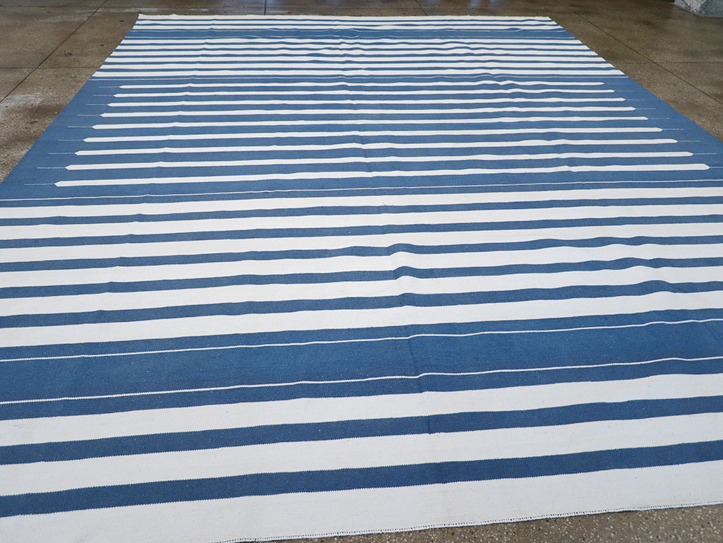 Modern Indian Flatweave Dhurrie Large Room Size Carpet, No.32626 - Gss