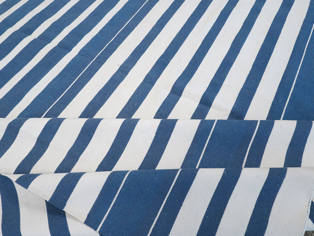 Modern Indian Flatweave Dhurrie Large Room Size Carpet, No.32626 - Gss