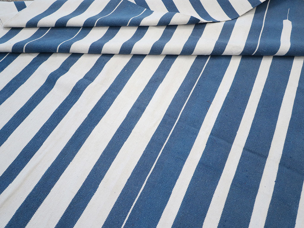 Modern Indian Flatweave Dhurrie Large Room Size Carpet, No.32626 - Gss