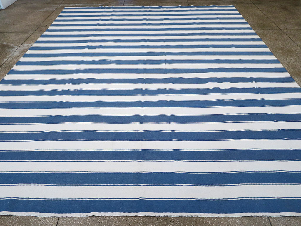 Modern Indian Flatweave Dhurrie Large Room Size Carpet, No.32627 - Gss