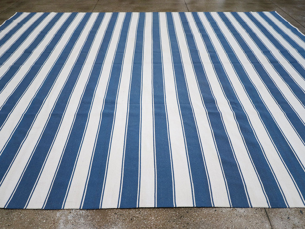 Modern Indian Flatweave Dhurrie Large Room Size Carpet, No.32627 - Gss