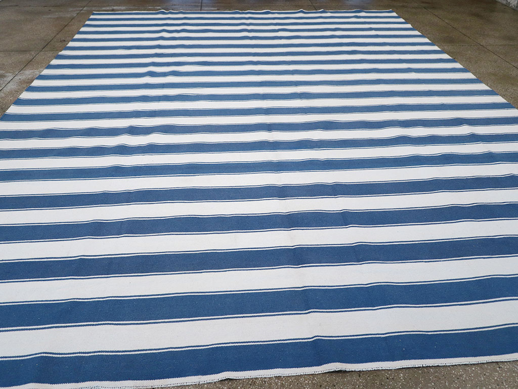 Modern Indian Flatweave Dhurrie Large Room Size Carpet, No.32627 - Gss