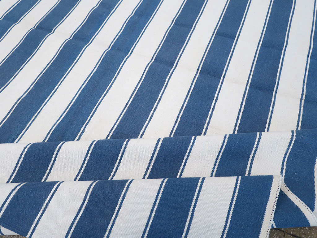 Modern Indian Flatweave Dhurrie Large Room Size Carpet, No.32627 - Gss