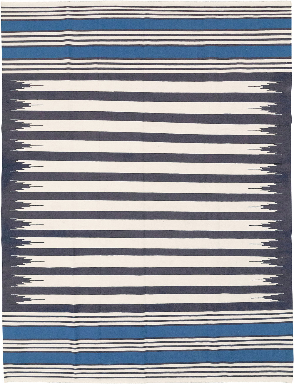 Modern Indian Flatweave Dhurrie Room Size Carpet, No.32629 - Gss