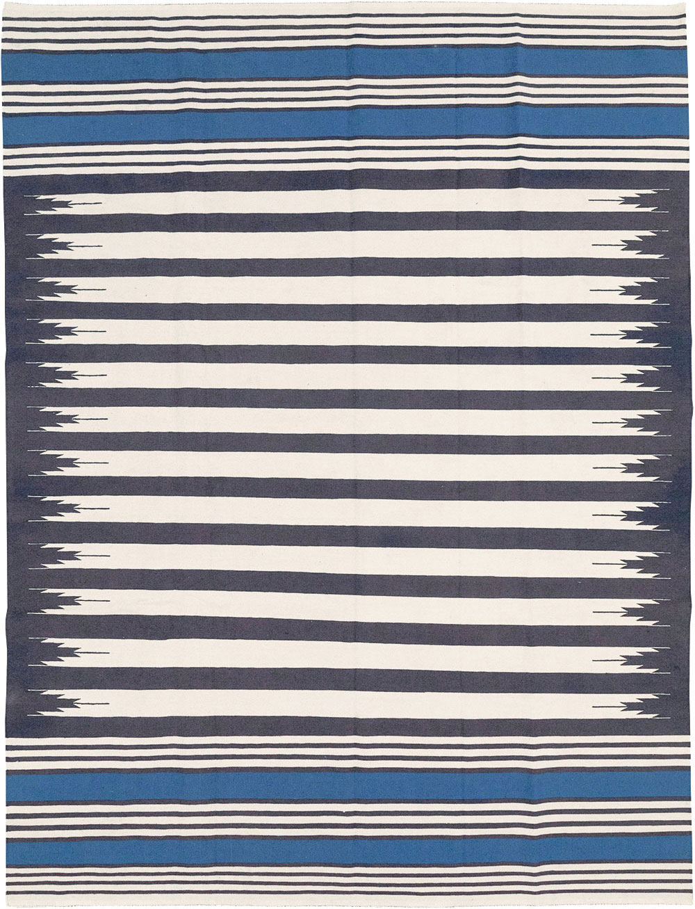 Modern Indian Flatweave Dhurrie Room Size Carpet, No.32629 - Gss