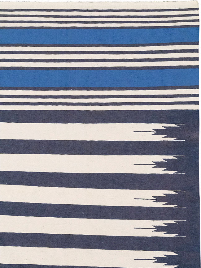 Modern Indian Flatweave Dhurrie Room Size Carpet, No.32629 - Gss