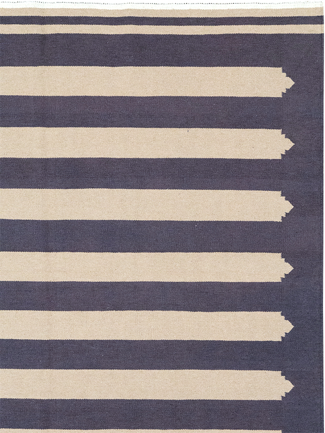 Modern Indian Flatweave Dhurrie Room Size Carpet, No.32630 - Gss