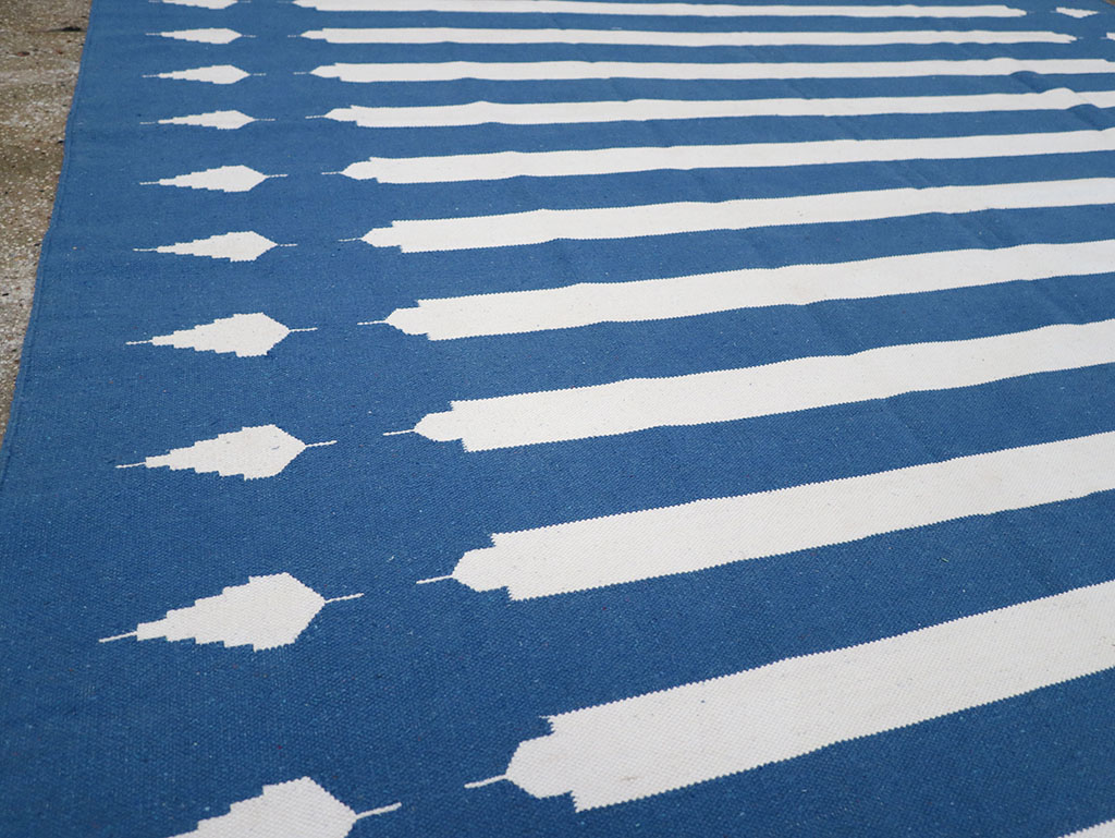 Modern Indian Flatweave Dhurrie Room Size Carpet, No.32632 - Gss