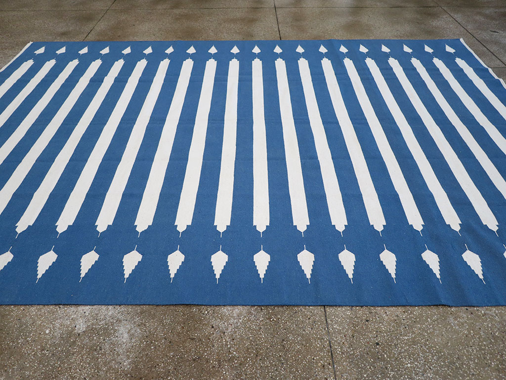 Modern Indian Flatweave Dhurrie Room Size Carpet, No.32632 - Gss