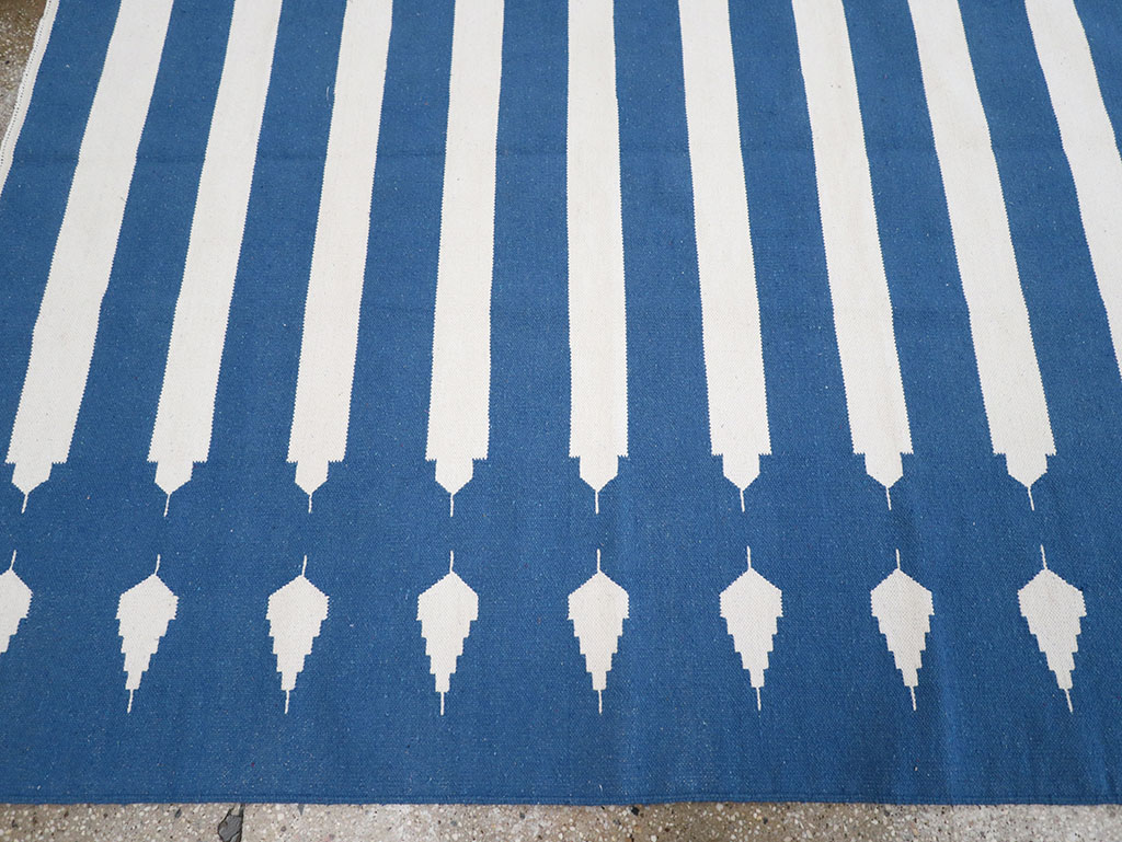 Modern Indian Flatweave Dhurrie Room Size Carpet, No.32632 - Gss