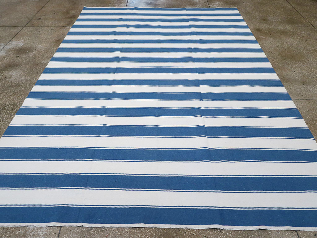 Modern Indian Flatweave Dhurrie Room Size Carpet, No.32633 - Gss