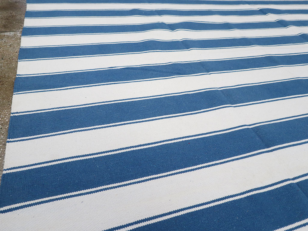 Modern Indian Flatweave Dhurrie Room Size Carpet, No.32633 - Gss