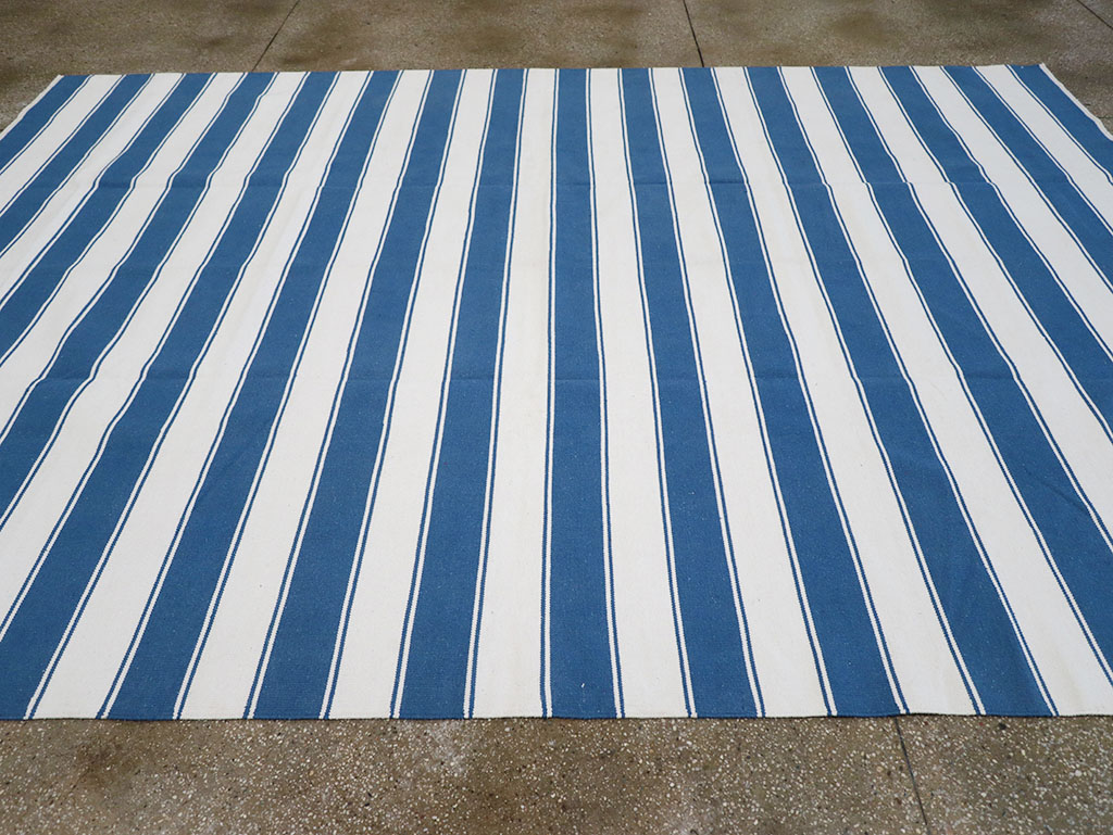 Modern Indian Flatweave Dhurrie Room Size Carpet, No.32633 - Gss