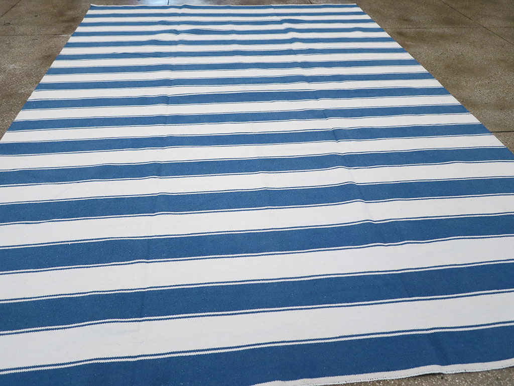 Modern Indian Flatweave Dhurrie Room Size Carpet, No.32633 - Gss