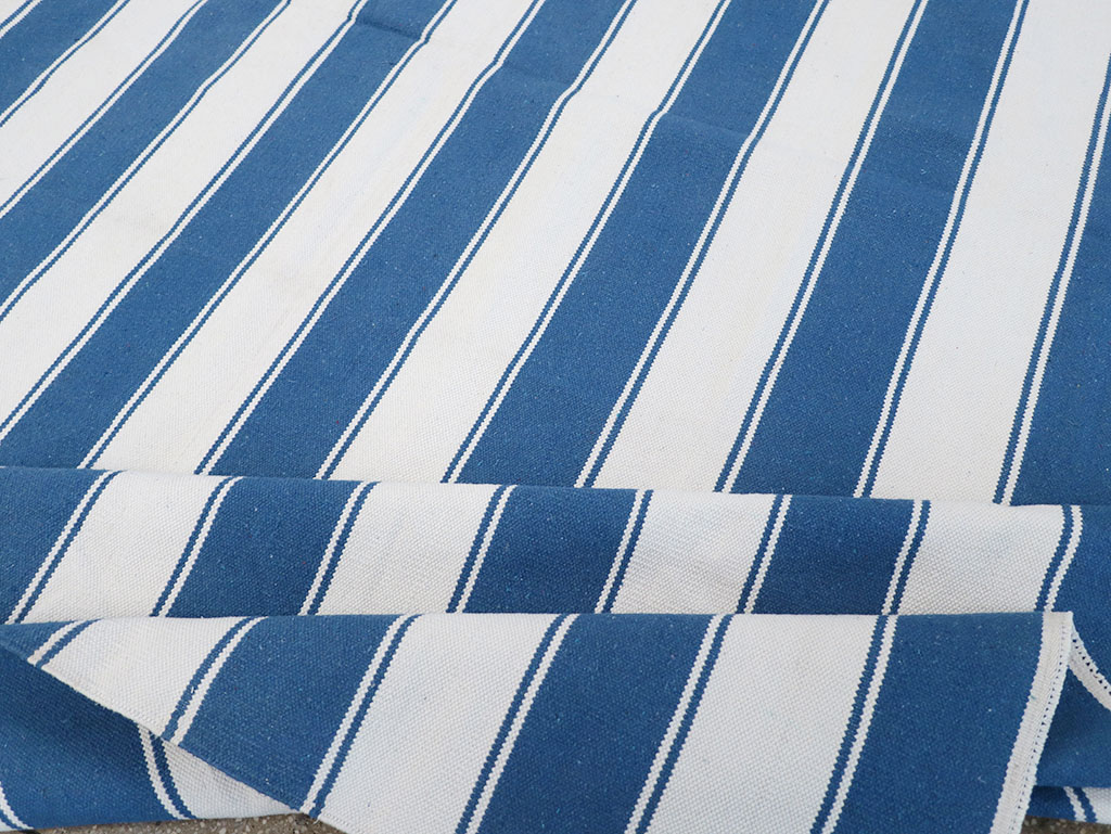 Modern Indian Flatweave Dhurrie Room Size Carpet, No.32633 - Gss