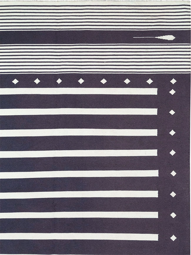 Modern Indian Flatweave Dhurrie Large Room Size Carpet, No.32634 - Gss