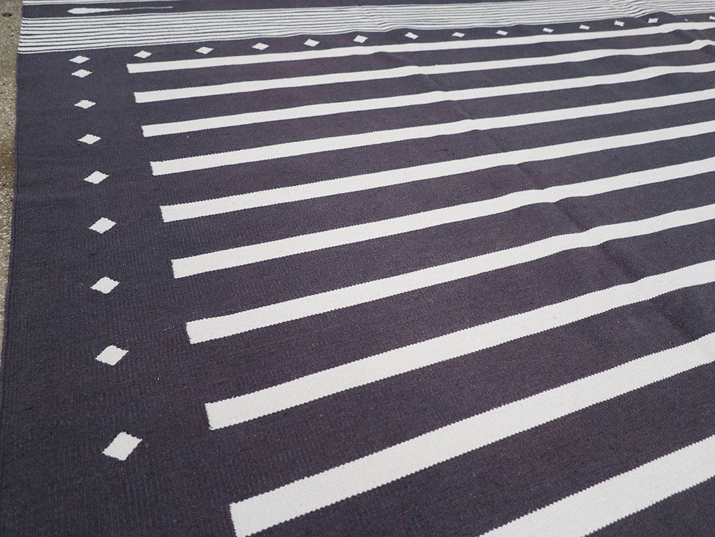 Modern Indian Flatweave Dhurrie Large Room Size Carpet, No.32634 - Gss