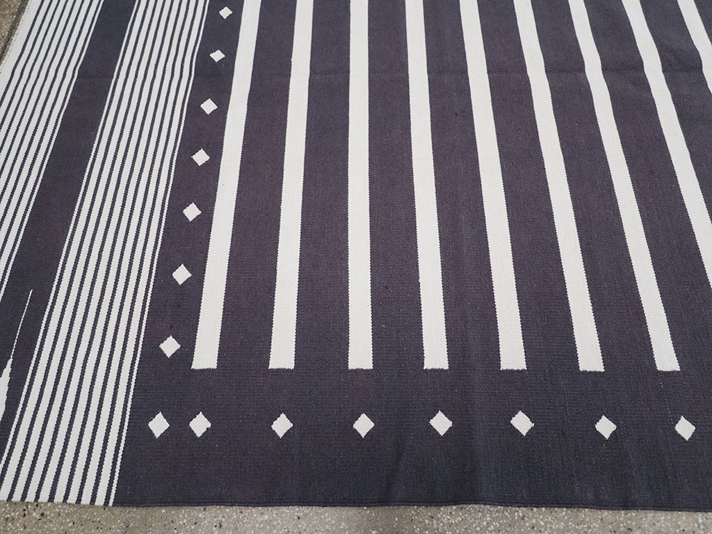 Modern Indian Flatweave Dhurrie Large Room Size Carpet, No.32634 - Gss