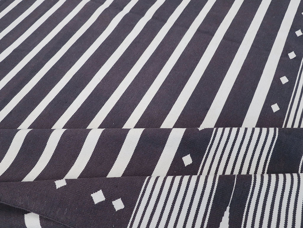 Modern Indian Flatweave Dhurrie Large Room Size Carpet, No.32634 - Gss