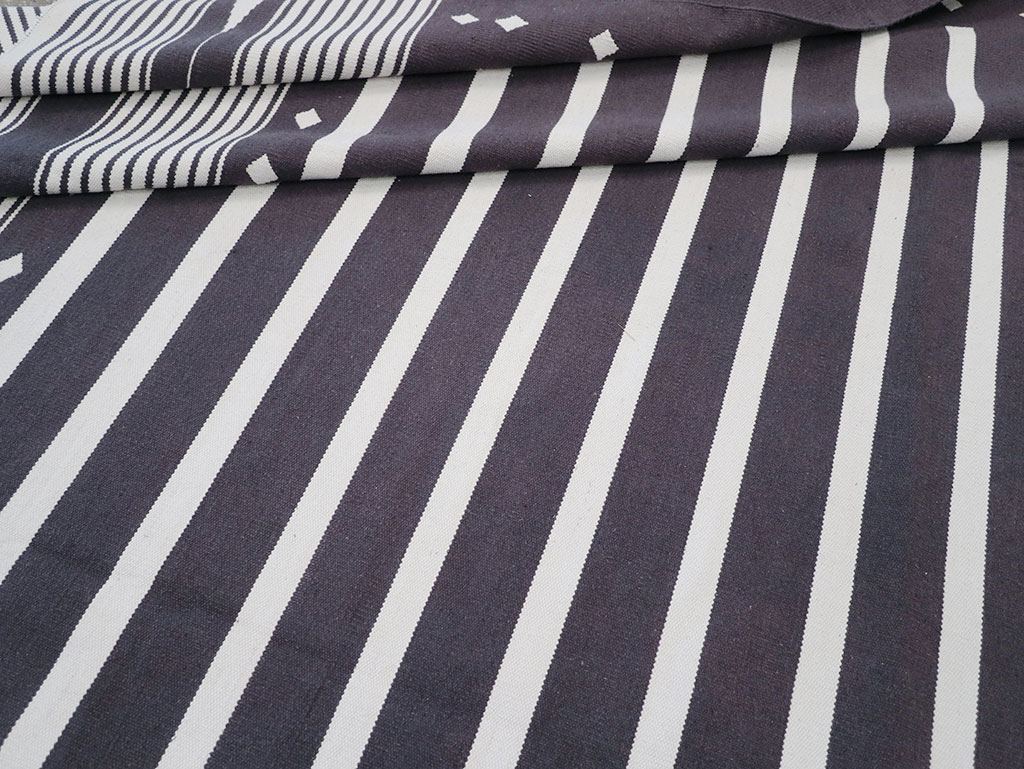 Modern Indian Flatweave Dhurrie Large Room Size Carpet, No.32634 - Gss