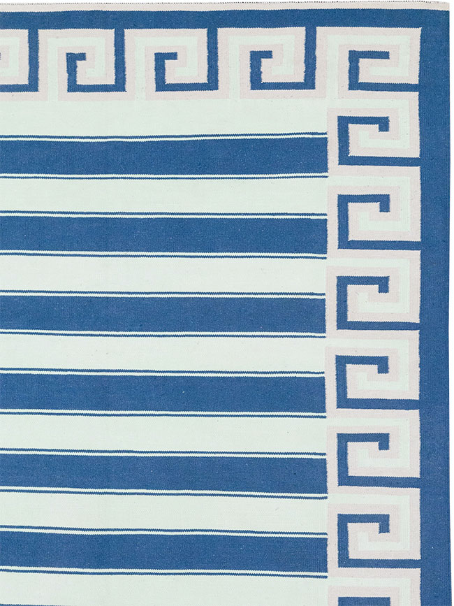 Modern Indian Flatweave Dhurrie Room Size Carpet, No.32635 - Gss