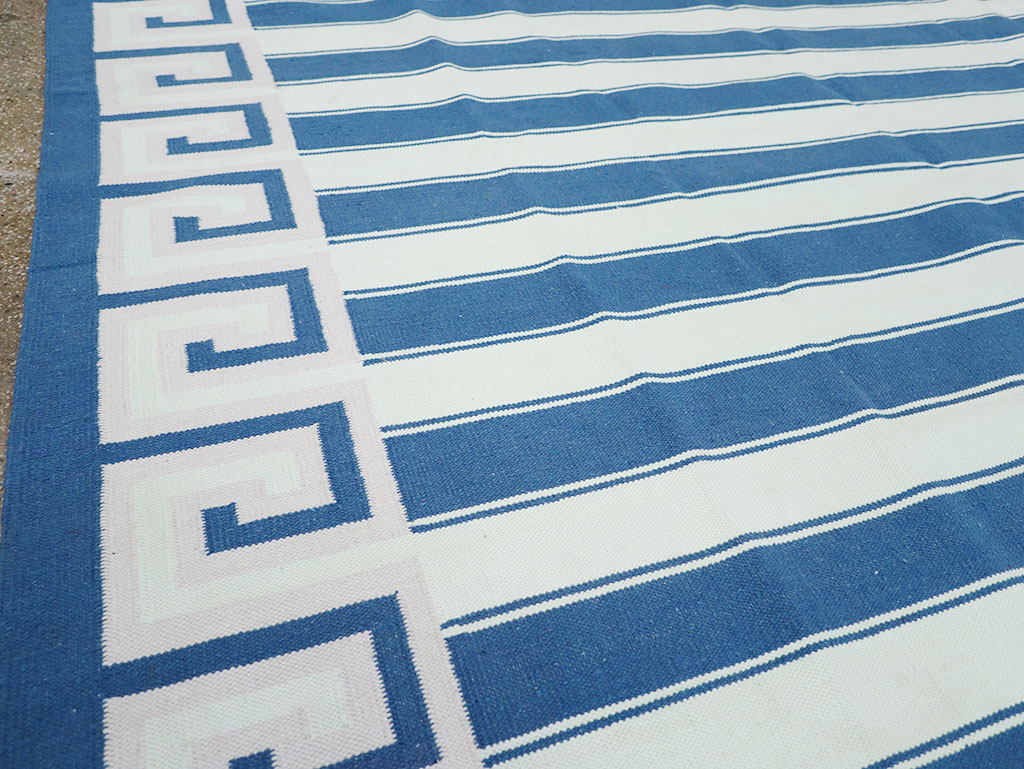 Modern Indian Flatweave Dhurrie Room Size Carpet, No.32635 - Gss