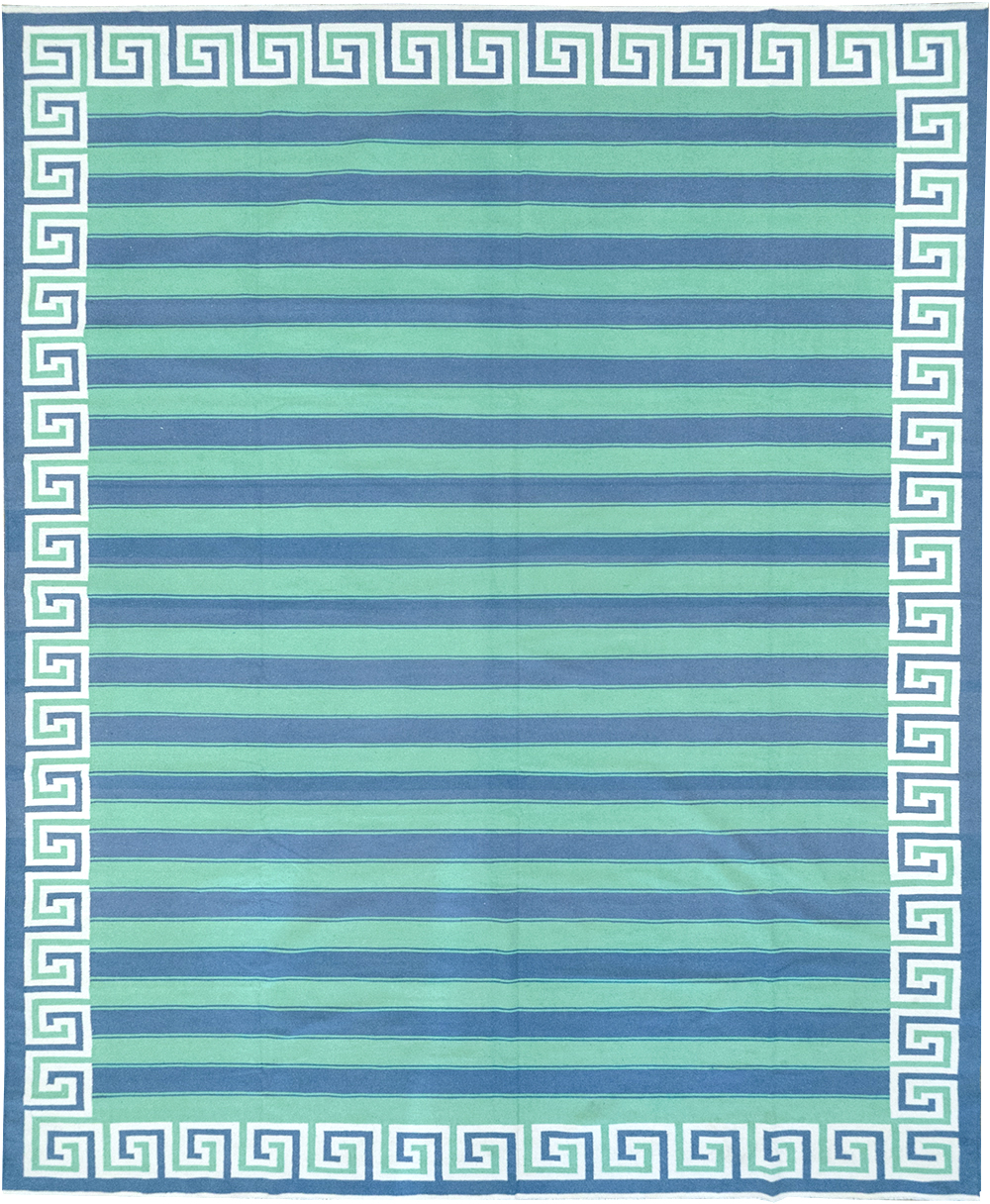 Modern Indian Flatweave Dhurrie Large Room Size Carpet, No.32639 - Gss