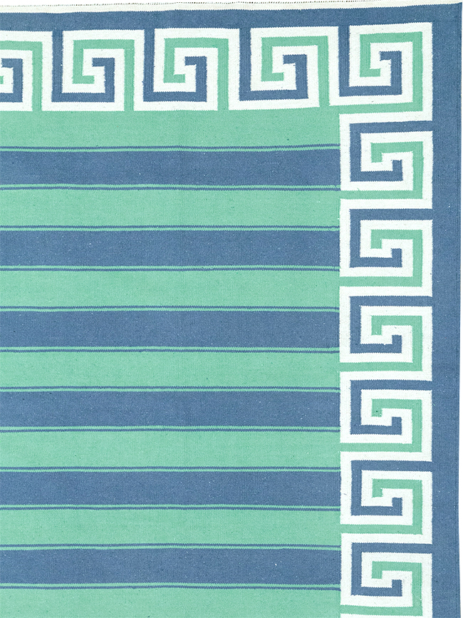 Modern Indian Flatweave Dhurrie Large Room Size Carpet, No.32639 - Gss