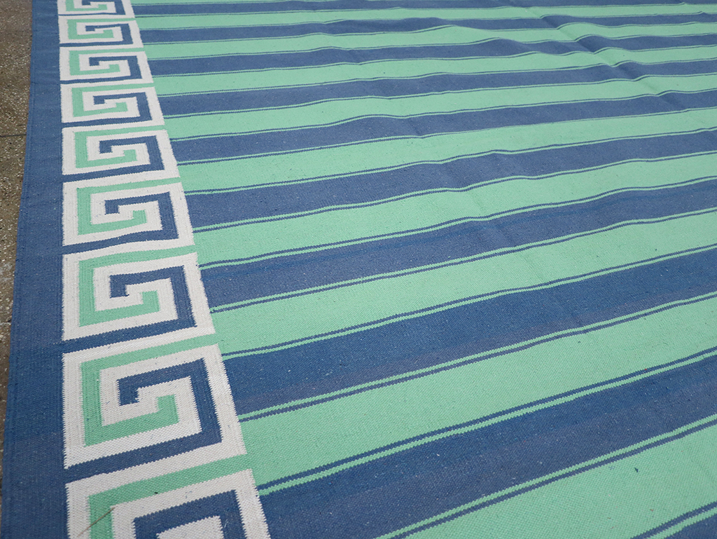 Modern Indian Flatweave Dhurrie Large Room Size Carpet, No.32639 - Gss