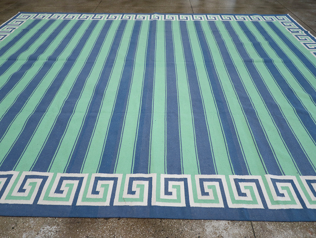 Modern Indian Flatweave Dhurrie Large Room Size Carpet, No.32639 - Gss