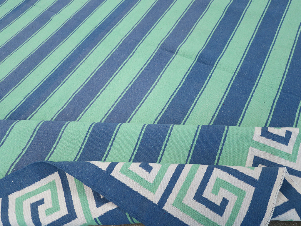 Modern Indian Flatweave Dhurrie Large Room Size Carpet, No.32639 - Gss