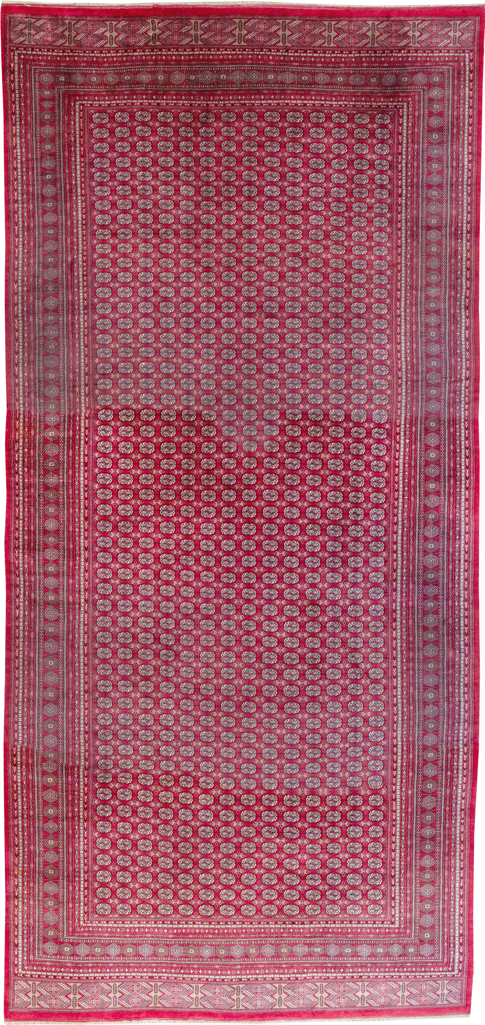 Vintage Central Asian Bokhara Oversize Carpet, No.32643 - Gss