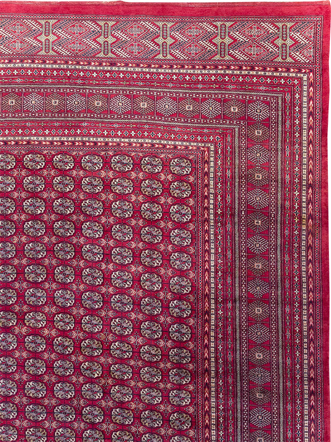 Vintage Central Asian Bokhara Oversize Carpet, No.32643 - Gss