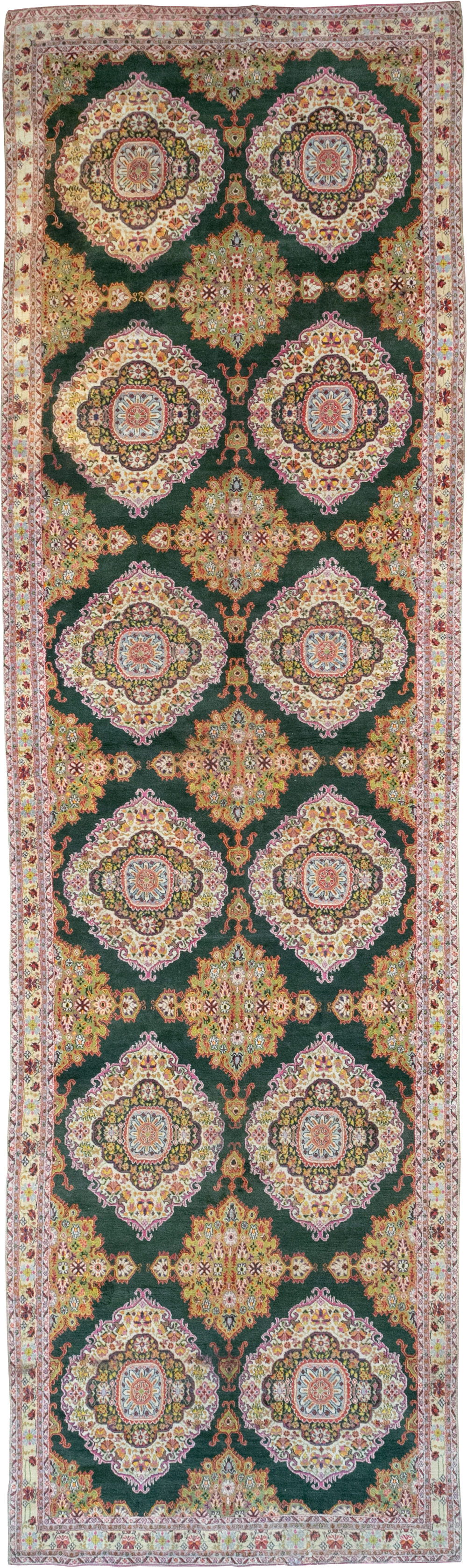 Vintage Indian Cotton Agra Long and Narrow Gallery Carpet, No.32645 - Gss