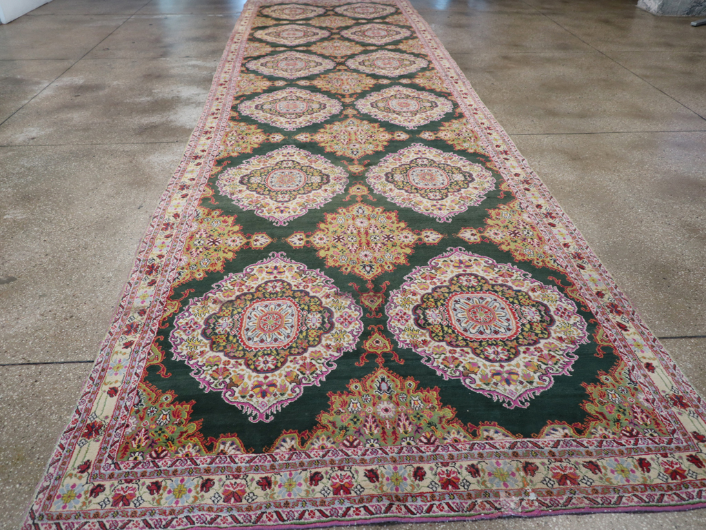 Vintage Indian Cotton Agra Long and Narrow Gallery Carpet, No.32645 - Gss