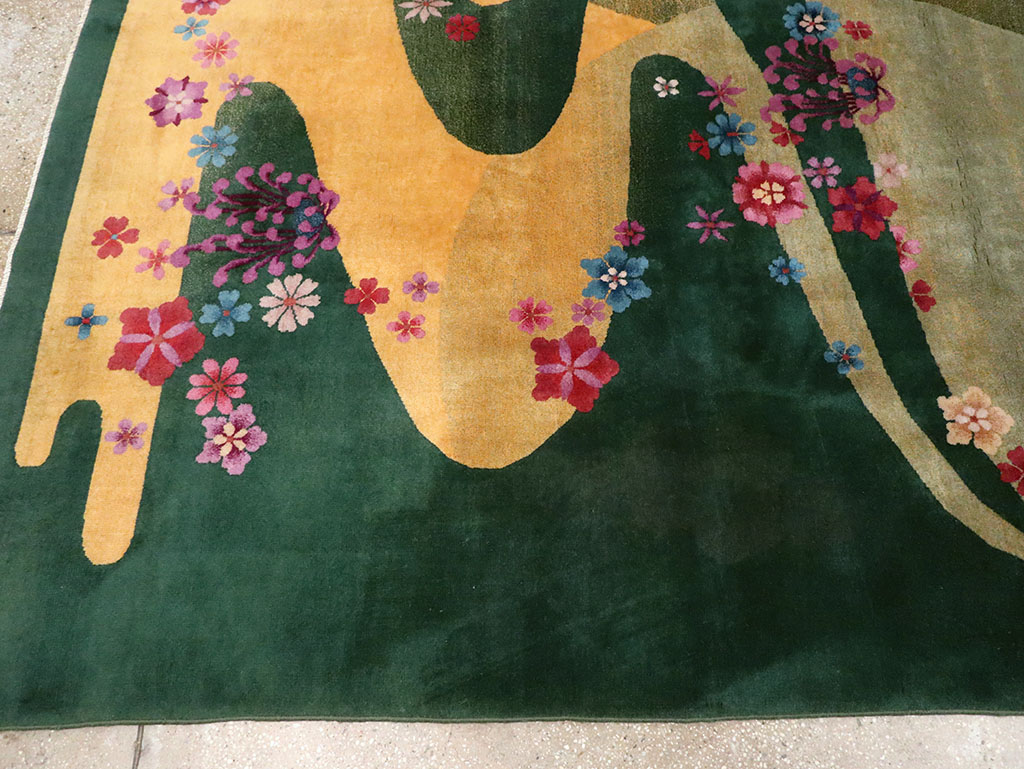 Antique Chinese Art Deco Room Size Carpet, No.32647 - Gss