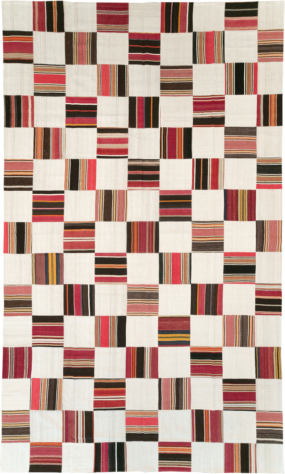 Vintage Inspired Modern Patchwork Kilim, No.32651 - Gss