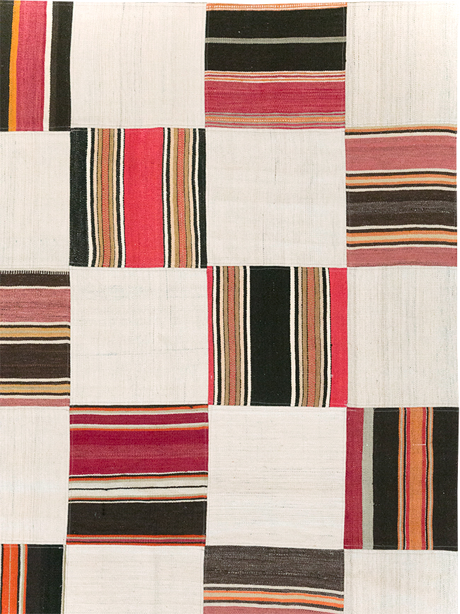 Vintage Inspired Modern Patchwork Kilim, No.32651 - Gss