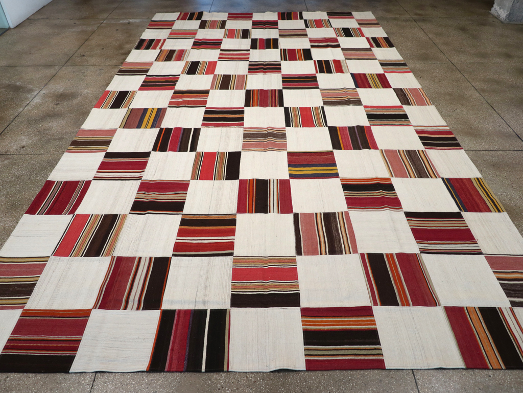 Vintage Inspired Modern Patchwork Kilim, No.32651 - Gss