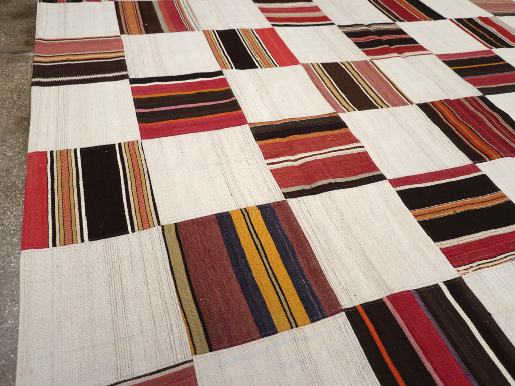Vintage Inspired Modern Patchwork Kilim, No.32651 - Gss