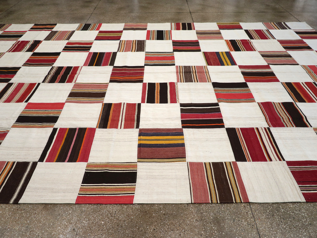 Vintage Inspired Modern Patchwork Kilim, No.32651 - Gss