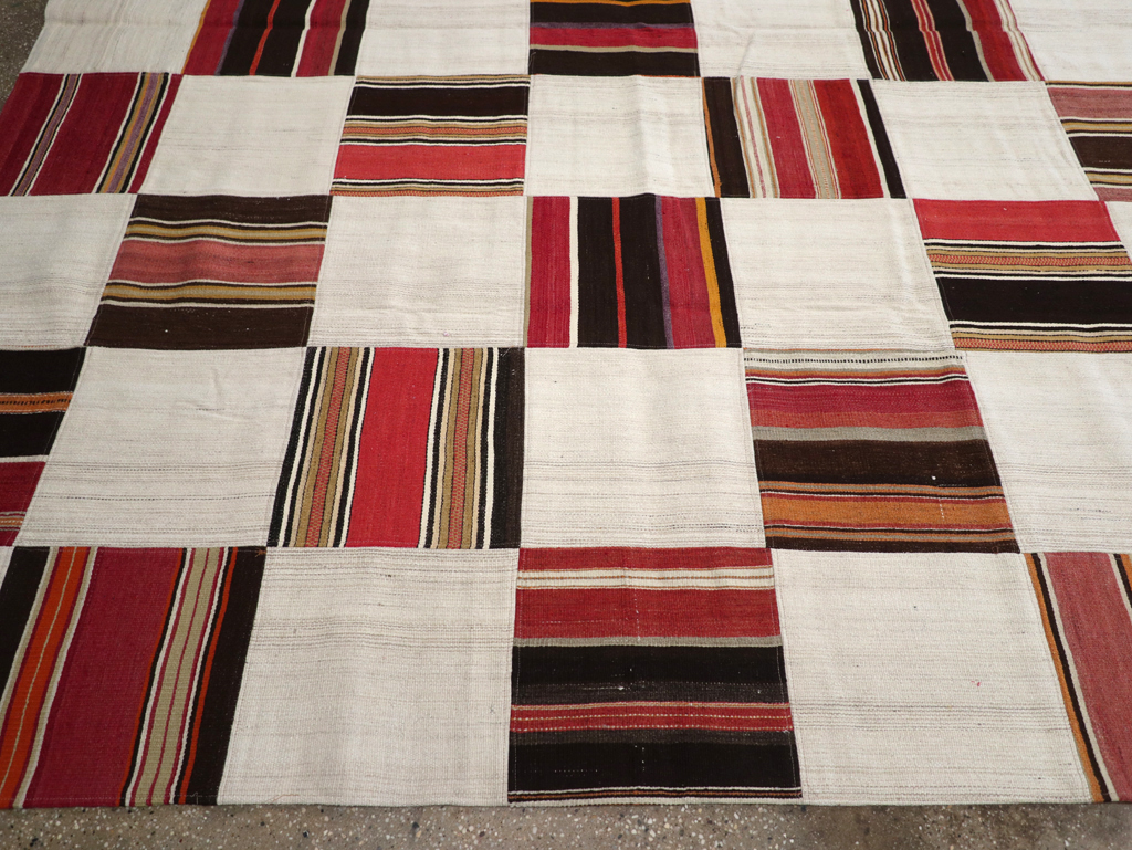 Vintage Turkish Inspired Modern Patchwork Kilim, No.32651 - Gss