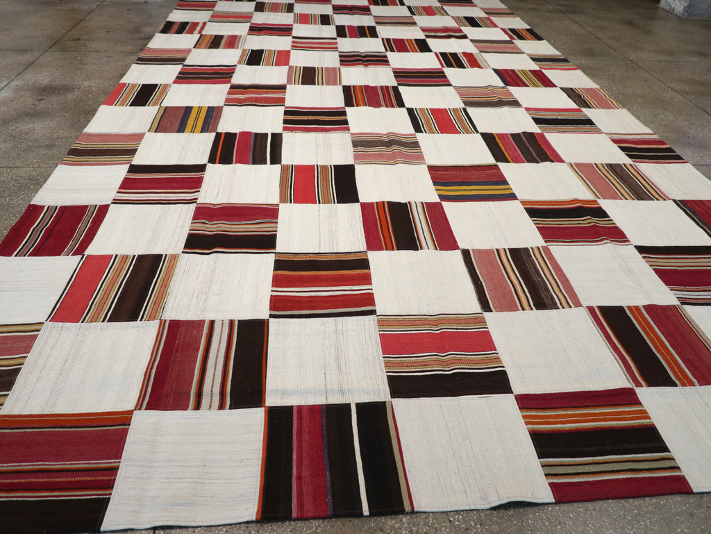 Vintage Inspired Modern Patchwork Kilim, No.32651 - Gss