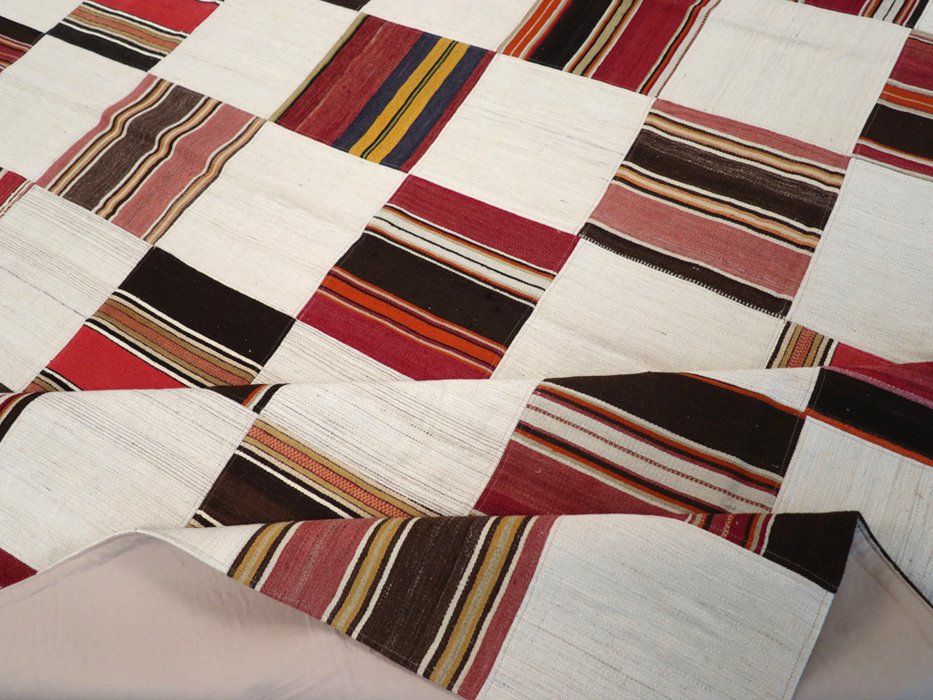 Vintage Turkish Inspired Modern Patchwork Kilim, No.32651 - Gss