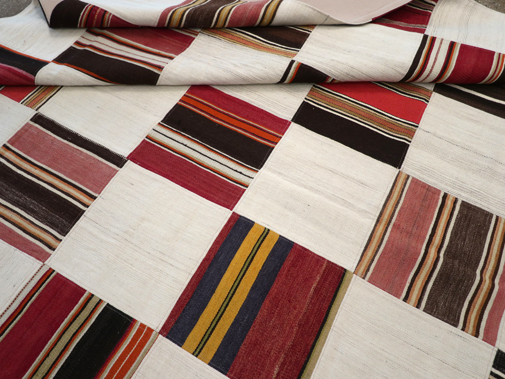 Vintage Inspired Modern Patchwork Kilim, No.32651 - Gss