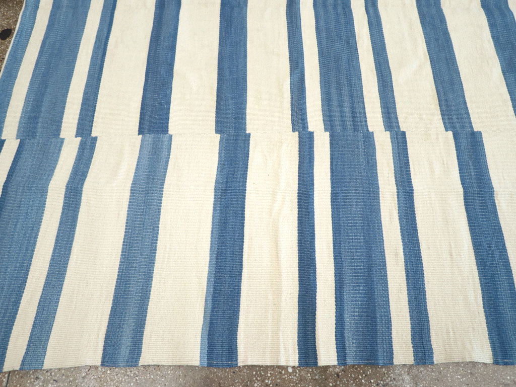 Modern Turkish Flatweave Room Size Carpet, No.32652 - Gss