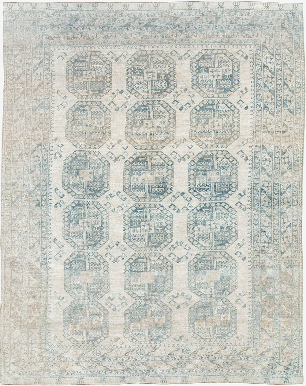 Vintage Central Asian Turkoman Room Size Carpet, No.32661 - Gss