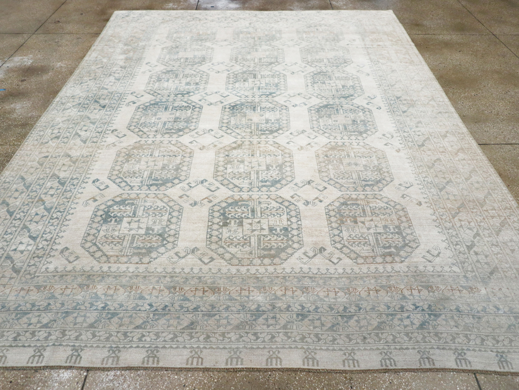 Vintage Central Asian Turkoman Room Size Carpet, No.32661 - Gss