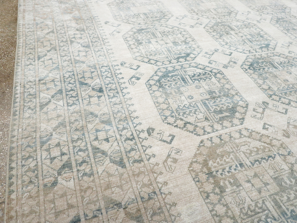 Vintage Central Asian Turkoman Room Size Carpet, No.32661 - Gss